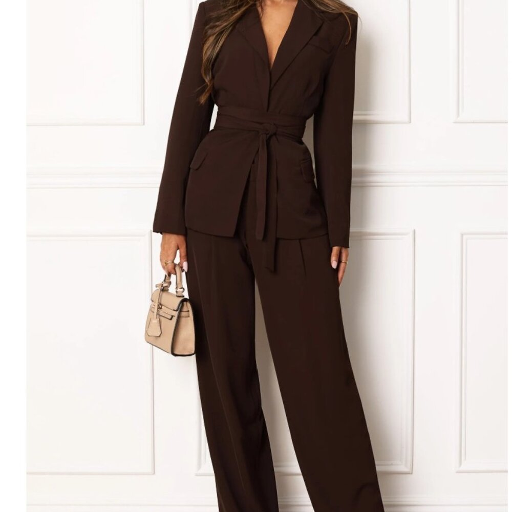 Matching Set - Chocolate Brown Blazer with matching wide leg pants Medium NWT